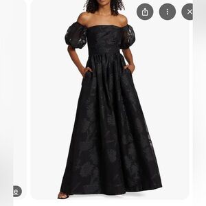 Monique Lhuillier Women's Black Organza Dress